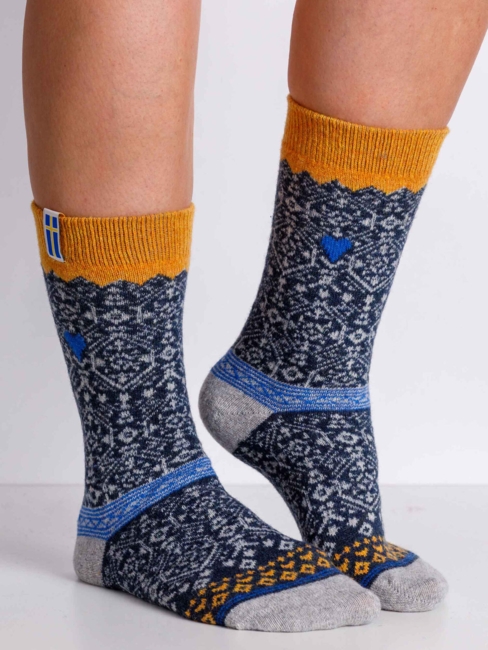 Ragsokker / Svensk Flag / 70% Uld