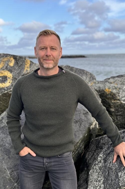 Striktrøje af 100% merino uld/ JURMO /  Pine green