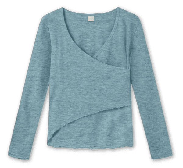 Asymmetrisk Merinould Bluse / Arctic / ByBasics