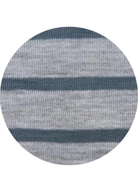 Lille Rullekrave Merinould Bluse / Stribet Steel grey-asphalt/ ByBasics