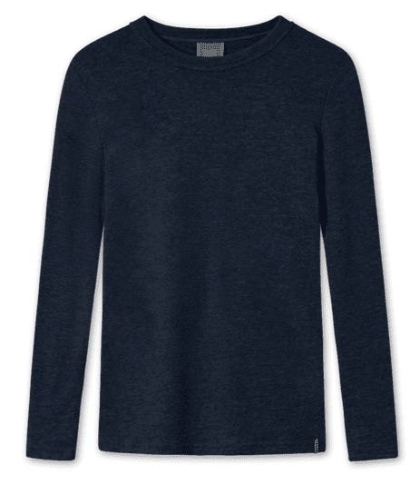 100% Merinould Basic Herre Bluse/ By Basics/ Midnight Blue