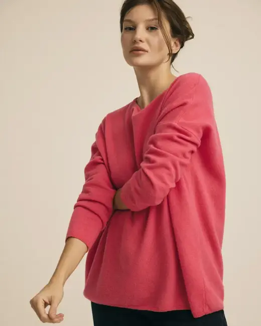 Stella Basic Bluse / Cashmere uld mix / Coral / Gorridsen