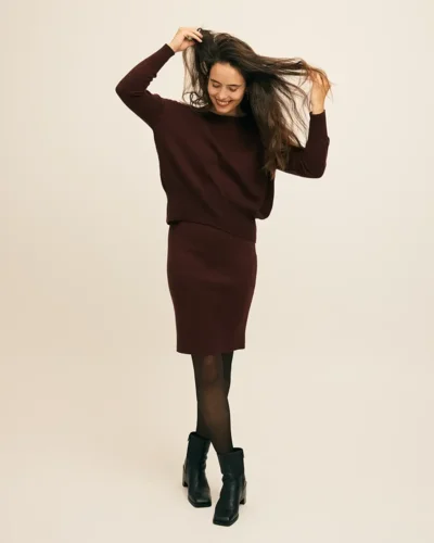 Lana Blouse 100% Supersoft merino - Burgundy