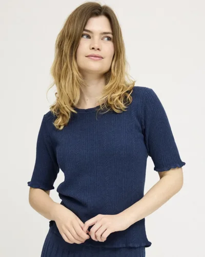 Diva Bluse / 100% Økologisk Gots bomuld /Indigo