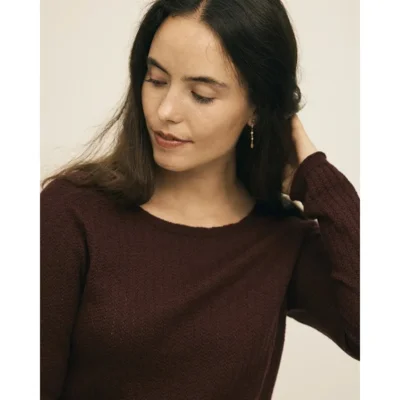 Pamina Bluse/ 100% Extrafine merino/ Burdundy / Gorridsen Design