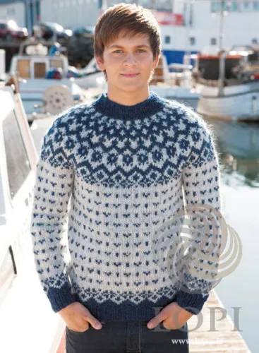 28-1 Vetur Strikkeopskrift sweater i Plötulopi (pladegarn) PDF