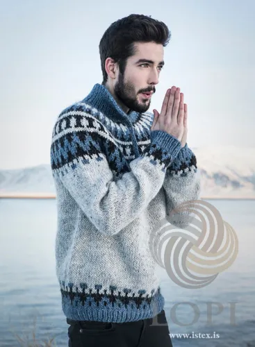 34-9 Garri Strikkeopskrift sweater i Álafoss lopi PDF