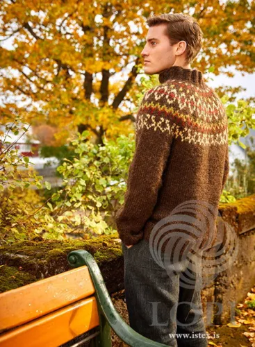 37-4 Hvammur Strikkeopskrift sweater i Álafoss lopi PDF