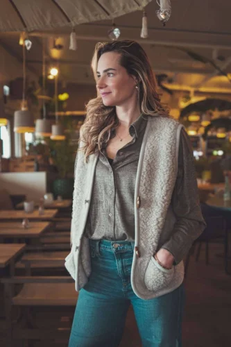 Merinould bodywarmer – Earl Grey