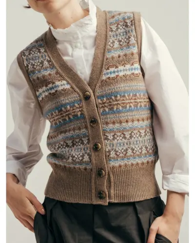 Kinross Waistcoat Éribe – Latte – billede 2