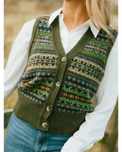 Kinross Waistcoat Éribe – Loden – billede 2