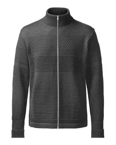 Saltum cardigan med metallynlås Antracit Melange – Clipper