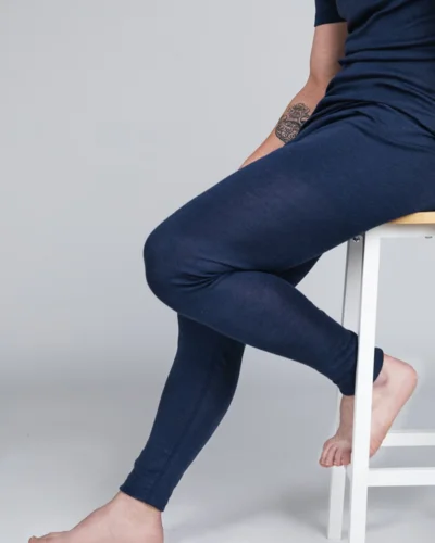 Engel Natur herre leggings i uld & silke, navy – billede 2