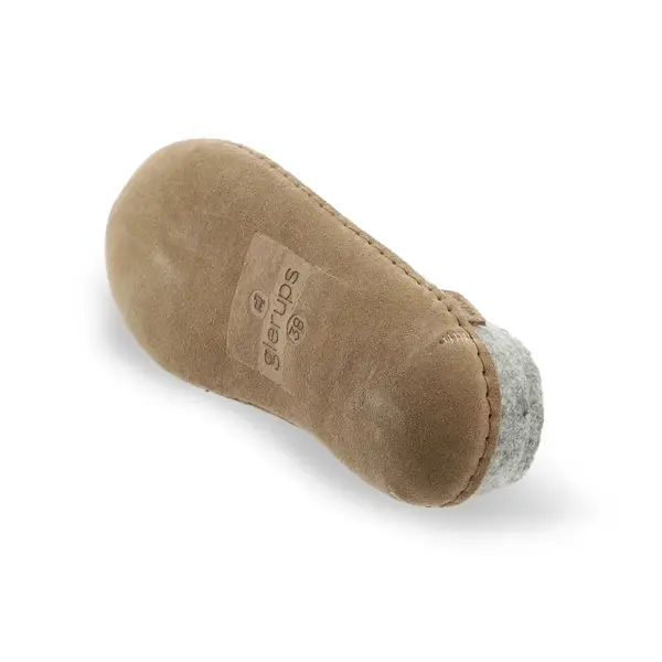 Tøffel med skindsål / Lysgrå / Glerups