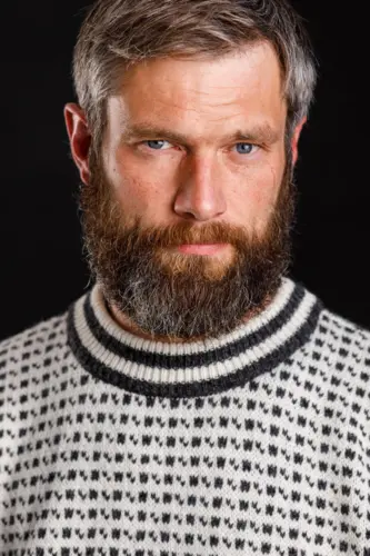 Færøsk sweater / Rund hals / Råhvid / Norwool