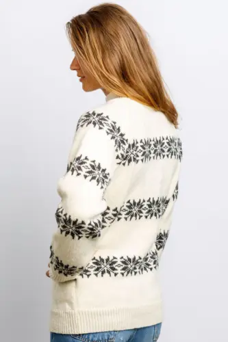 Uldsweater / Naturhvid med koksgrå stjerner