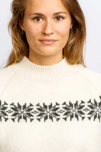 Uldsweater / Naturhvid med koksgrå stjerner