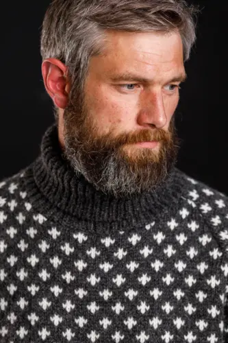 Islænder sweater / Rullekrave / Koksgrå / Norwool