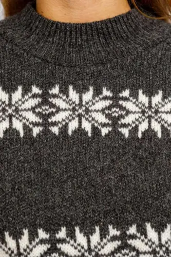 Uldsweater / Koksgrå med hvide stjerner