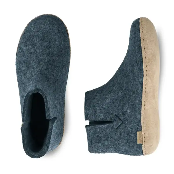 Støvle med skindsål / Denim / Glerups