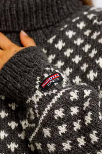 Islænder sweater -klassisk med rullekrave - koksgrå