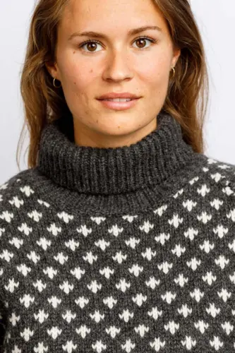 Islænder sweater -klassisk med rullekrave - koksgrå