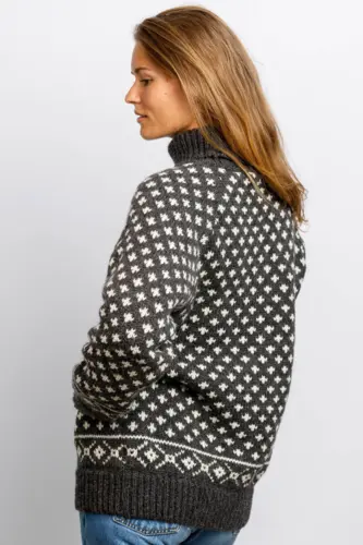 Islænder sweater -klassisk med rullekrave - koksgrå