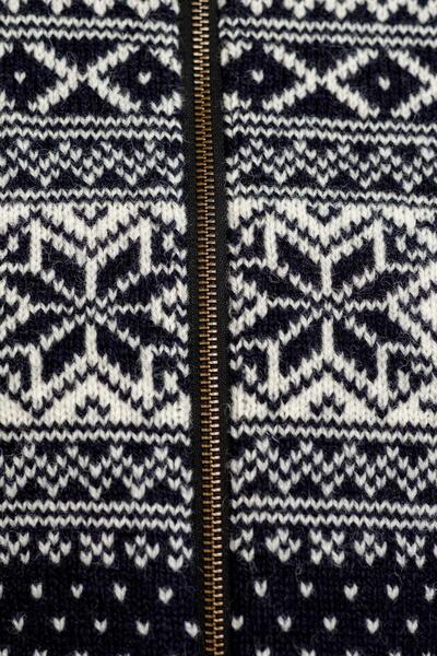 Norsk uldsweater / Cardigan  / Mørkeblå
