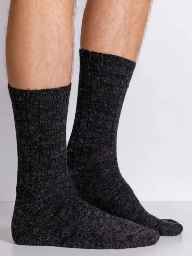 2 PAR/  Alpaca sokker/ Grå/Sort