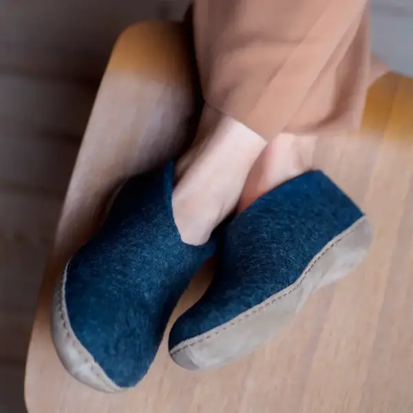 Sko med skindsål / Denim / Glerups