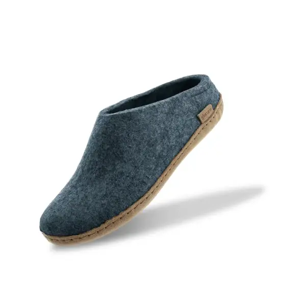 Tøffel med skindsål / Denim / Glerups