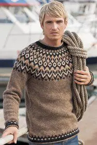 28-3 Riddari Strikkeopskrift sweater i Léttlopi trykt