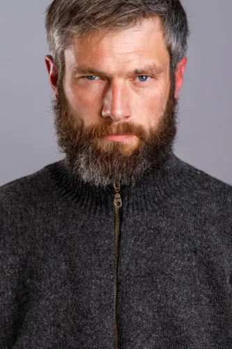 Windstopper jakke / Strik med mønster, høj hals / Grå / Gjestal
