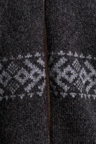 Windstopper jakke / Strik med mønster, høj hals / Grå / Gjestal