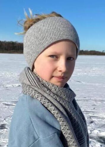 Pandebånd / 100% blød uld / Lysegrå strik / VARMA