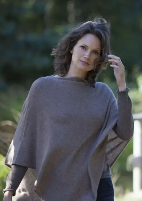 Poncho / Kashmir uld mix /  Camel