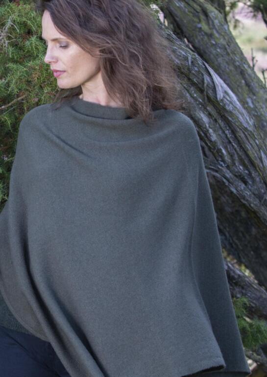 Poncho / Kashmir uld mix / Jungle