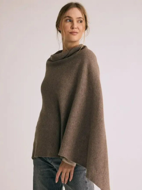 Poncho / Kashmir uld mix / Nutmeg