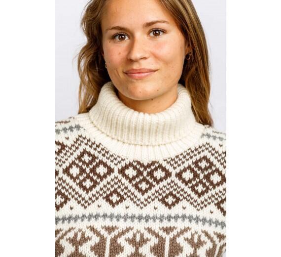 "Islænder" sweater / Rullekrav/ Norwool / Brun
