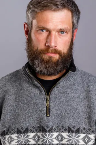 Norsk sweater / Lille lynlås, Telemark / Koksgrå & lysgrå / Norwool