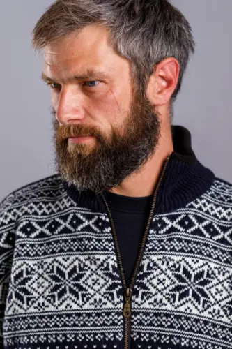 Norsk cardigan / Lynlås / Mørkeblå