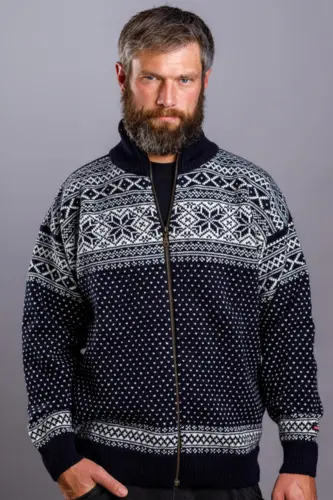 Norsk cardigan / Lynlås / Mørkeblå