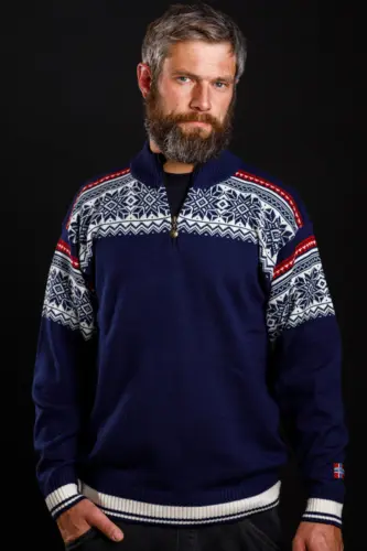 Norsk sweater / Merino kamgarn / Mørkeblå / Arctic Circle