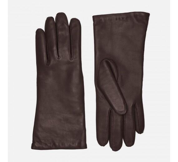 Skindhandske / Mørkebrun / Uldfoer / Randers handsker