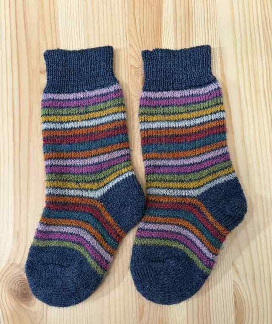 Sokker i økologisk uld (GOTS) 100% uld/ blå