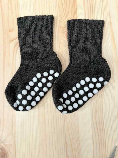 Økologiske Uldsokker med dutter/ Mørkebrun