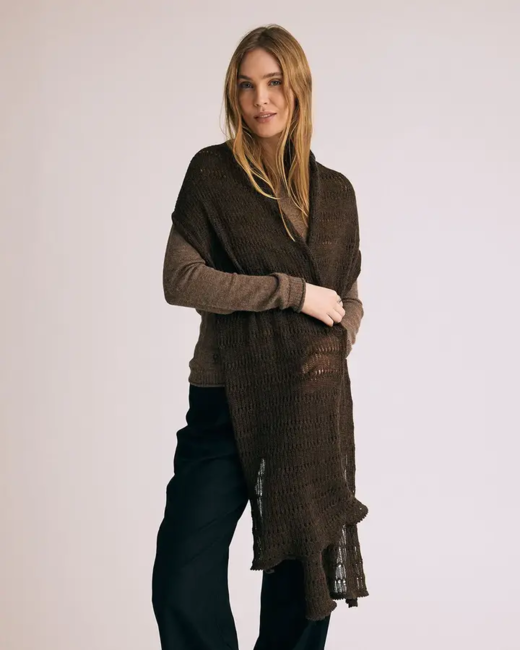 Kraka Scarf – Mocca  - Baby Alpaka- Gorridsen