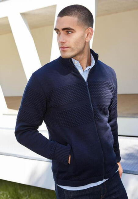 Sømandstrøje/ Saltum Cardigan Stand up Collar/ Zip/Navy/ Clipper