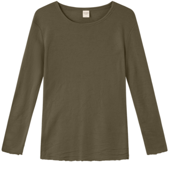 Merinould trøje / Dark Olive / Blusbar by Basics