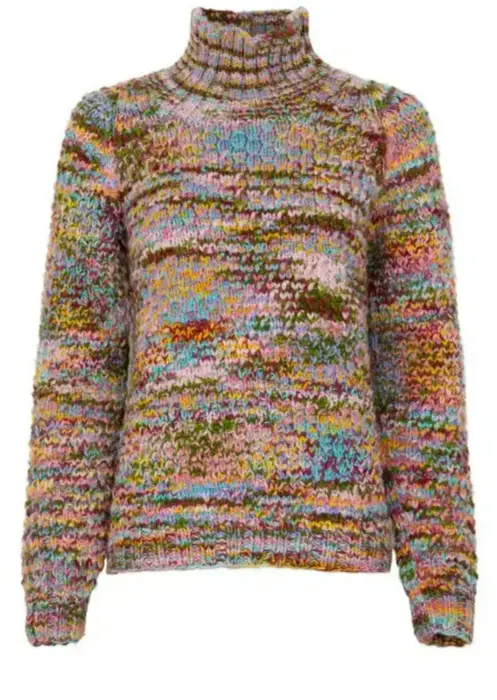 Butterfly sweater high neck /Multi /  Fuza Wool